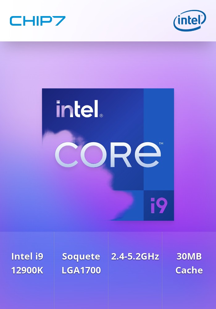 intel® Core I9-12900K 16 Cores (8P+8E) Threads 24, 3.2Ghz até 5.2
