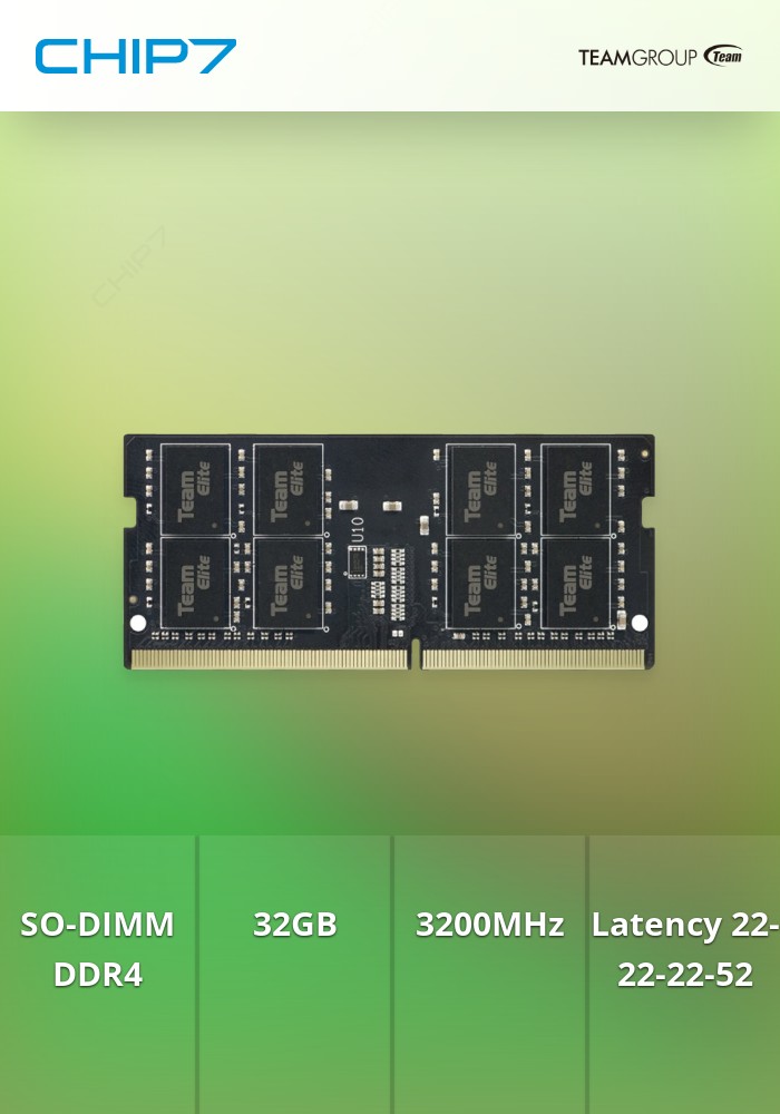 Dimm SO Team Group Elite 32GB RAM DDR4 3200MHz CL22 1.2V