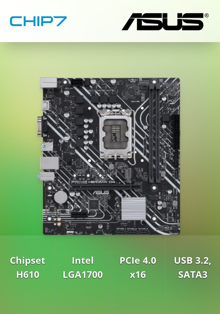 MB ASUS PRIME H610M-K D4 LGA1700 2xDDR4 VGA/HDMI mATX