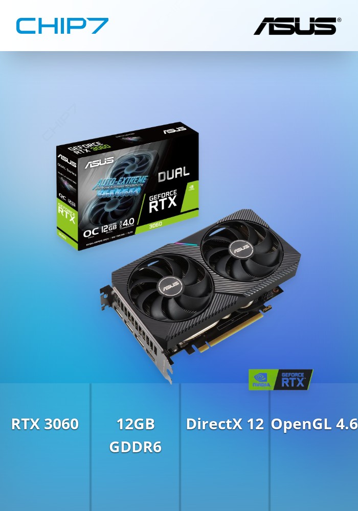 Placa Gráfica Asus Dual GeForce RTX 3060 12GB GDDR6 OC