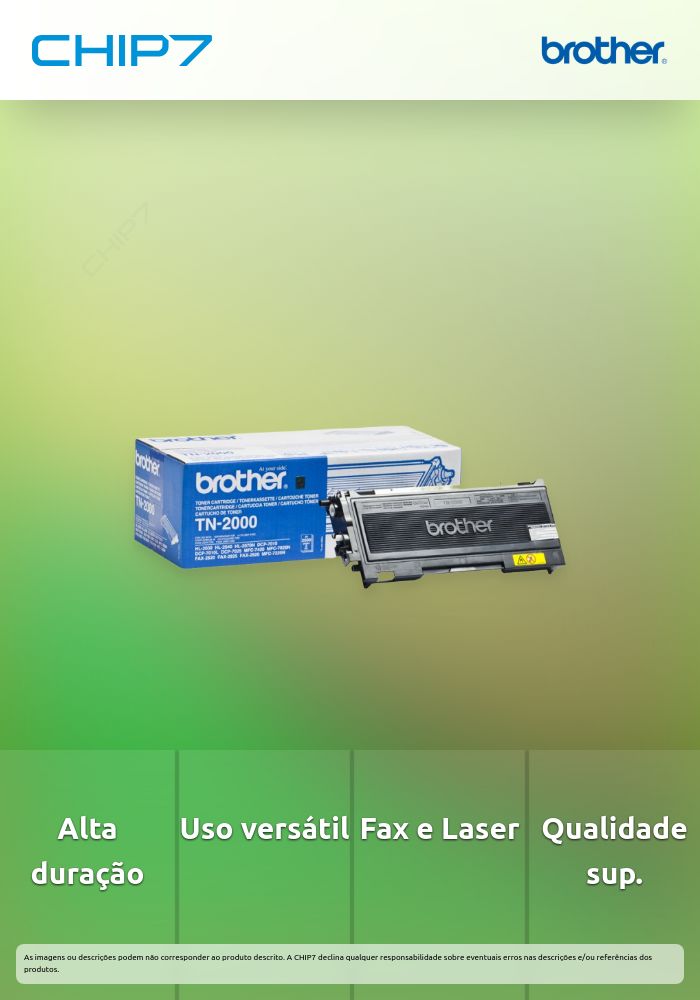 Toner. duração: 2.500 pág.@5%. p/ Fax Laser 2820/ 2825/ 2920. Multi. Laser 7010/ 7025/ 7225N/ 7420/ 7820N e Imp. Laser 2030/ 204/ 2070N