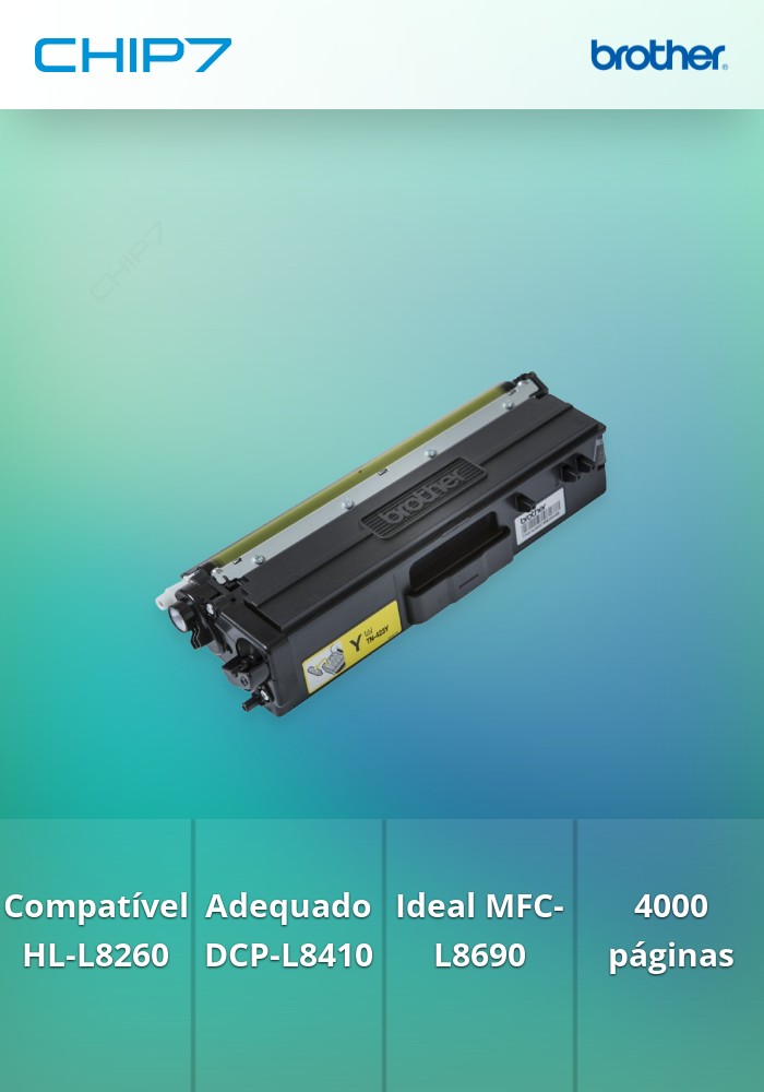 Toner BROTHER TN423Y Amarelo 4k - HL-L8260CDW/8360CDW, DCP-L8410CDW, MFC-L8690CDW/8900CDW