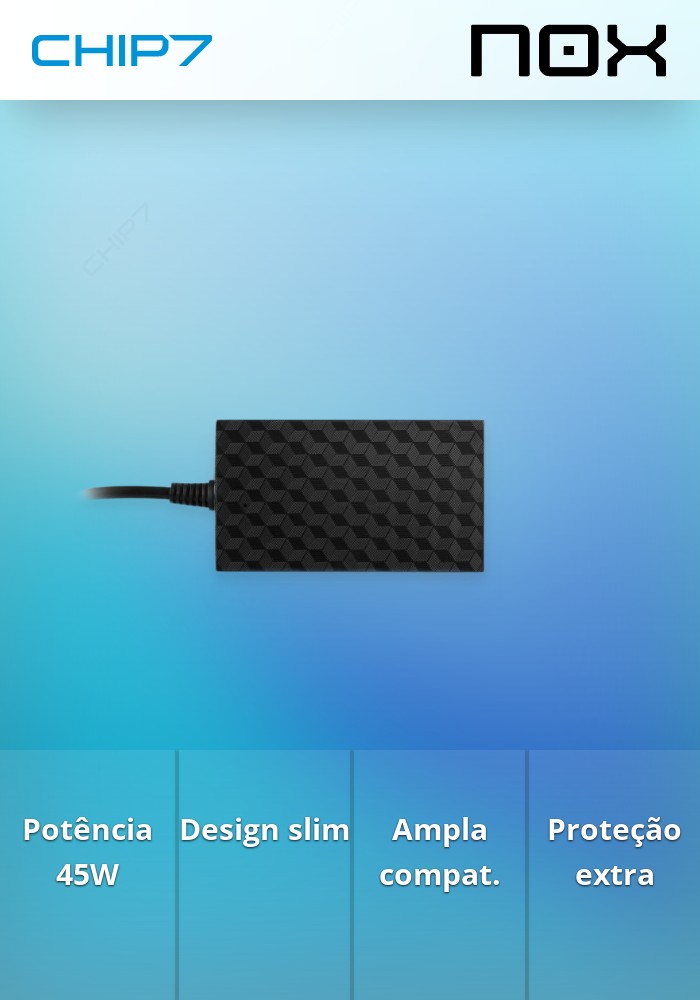 Carregador Nox Notebook Slim Power Adapter 45W
