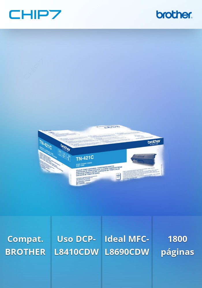 Toner BROTHER TN421C Ciano 1,8k - HL-L8260CDW/8360CDW, DCP-L8410CDW, MFC-L8690CDW/8900CDW