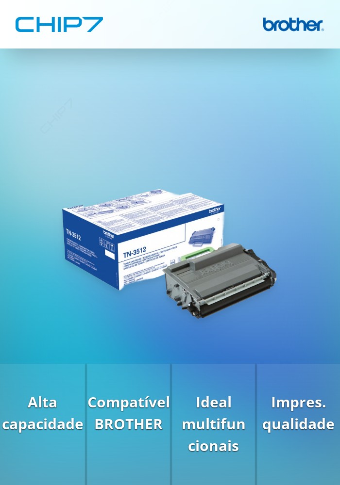 Toner BROTHER TN3512 Preto 12k - HL-L6300DW/6400DW, MFC-L6600DW/6800DWT/6900DW