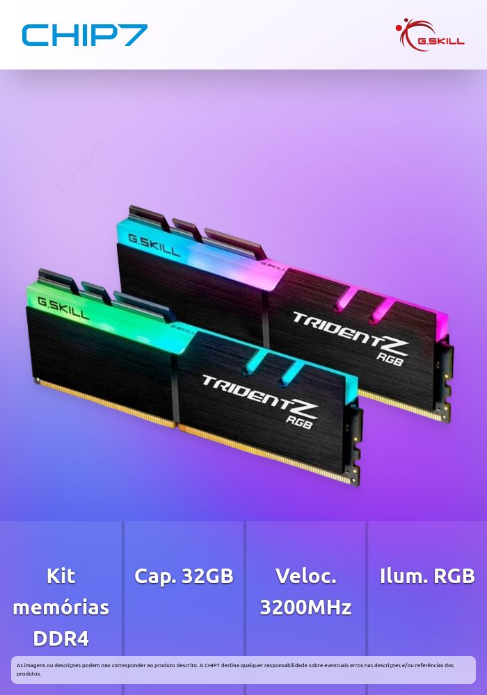 G.Skill Kit 32GB (2 x 16GB) DDR4 3200MHz Trident Z RGB CL16