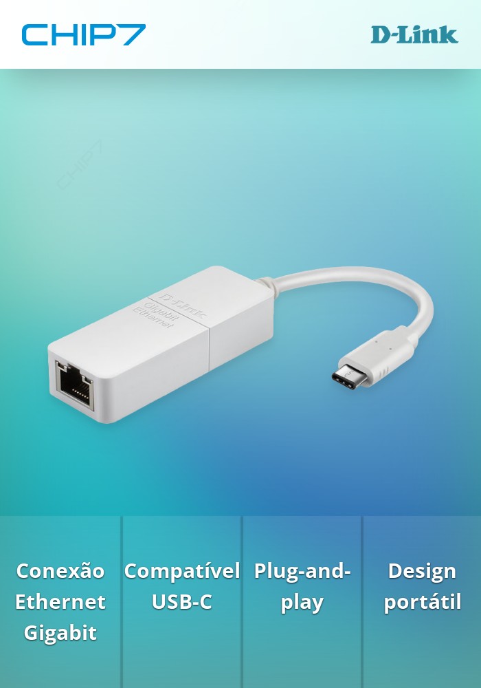 Adaptador D-Link USB C Macho > Ethernet Gigabit