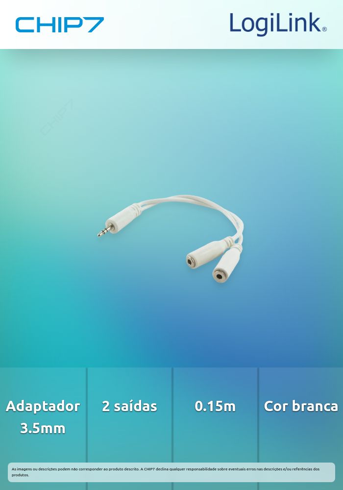 ADAPTADOR 2XJACK 3.5MM FEMEA PARA 1X JACK 3.5 TRRS MACHO BRANCO
