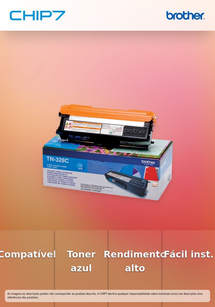 Brother TN328C - Azul cyan - original - cartucho de toner - para Brother DCP-9270CDN, HL-4570CDW, HL-4570CDWT, MFC-9970CDW