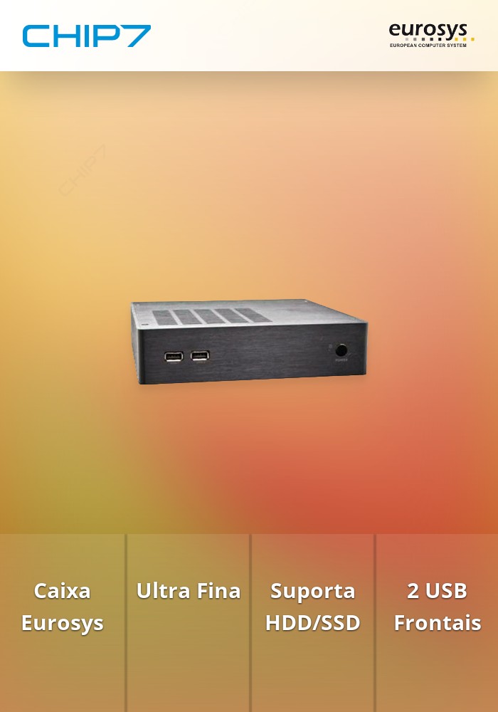 CAIXA MINI-ITX SLIM EUROSYS A-ITX-002 BLACK