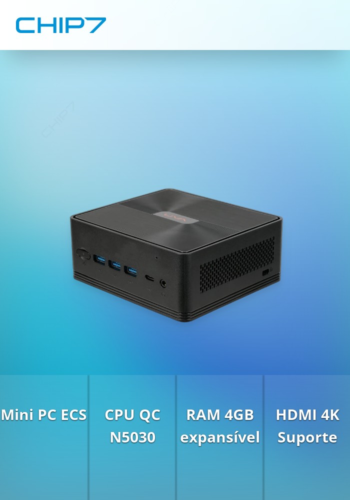 Mini PC Box ECS Liva Z2, CPU QC N5030, GPU Intel HD, 4/64GB, WiFi AC, BT 4, RJ45, USB3 x3, Type C, 2xHDMI, Win 10Pro.