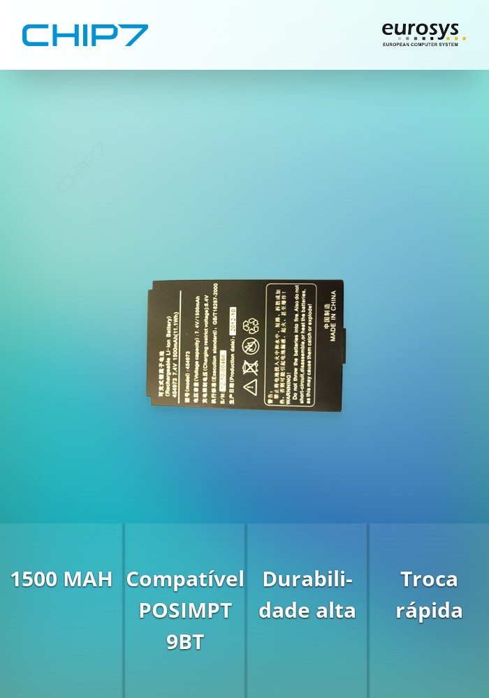 Bateria de 1500 MAH para impressora POS POSIMPT9BT