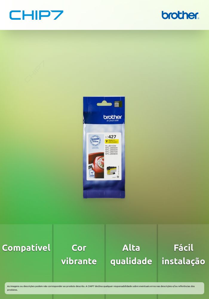 Tinteiro BROTHER LC427 Amarelo - MFCJ5955DW/MFCJ6955DW
