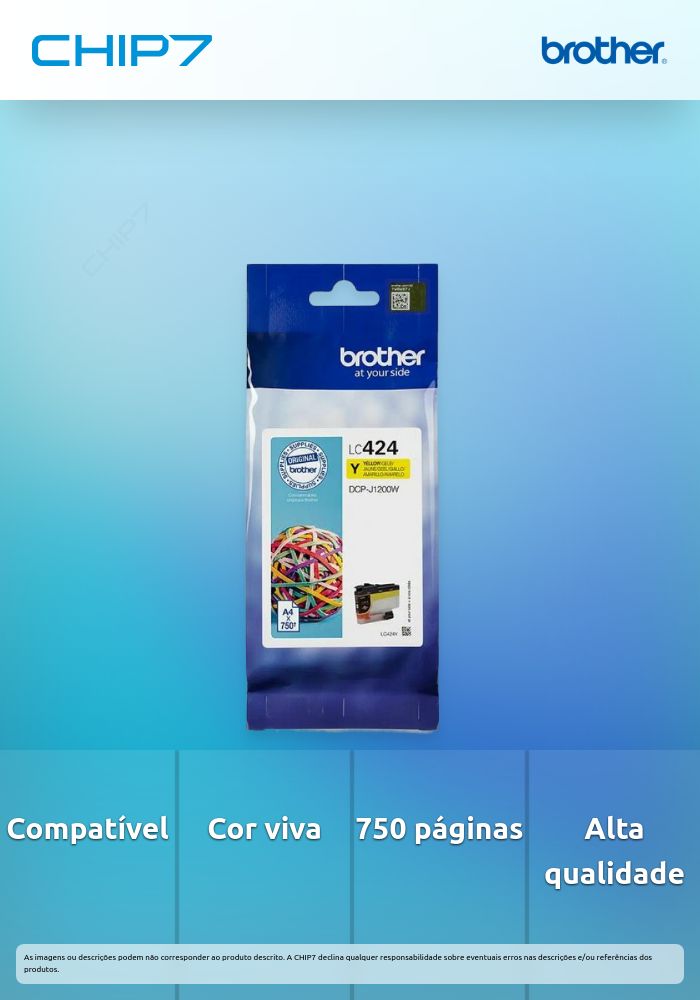 TINTEIRO AMARELO LC424Y 750 PAG
