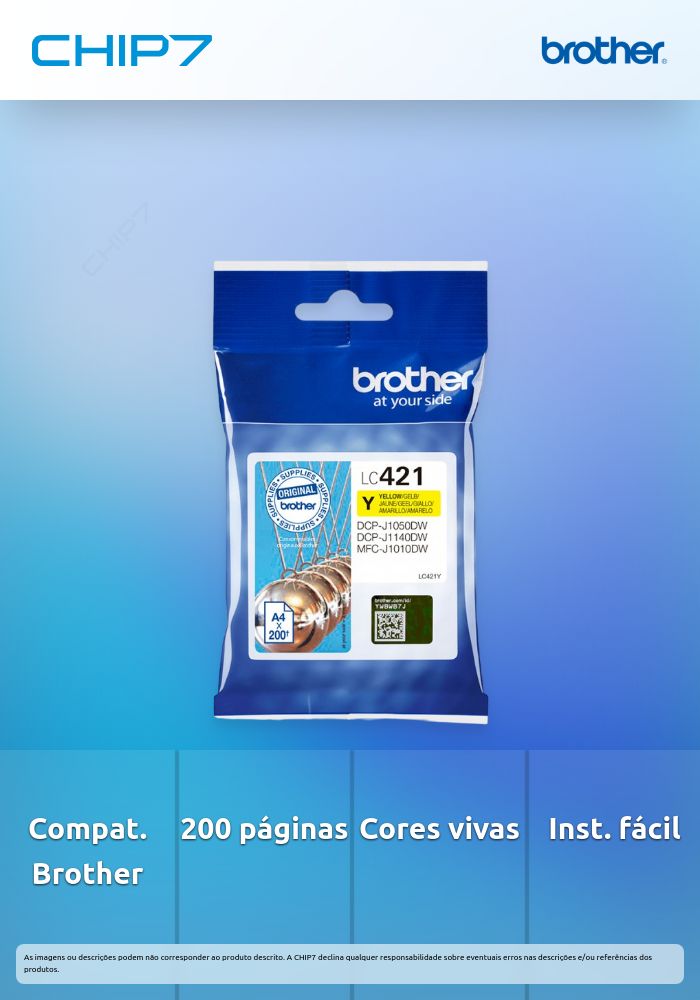 TINTEIRO AMARELO LC421Y 200 PAG