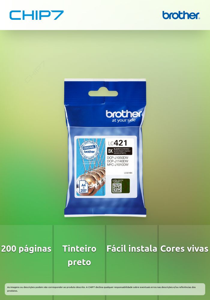 TINTEIRO PRETO LC421BK 200 PAG