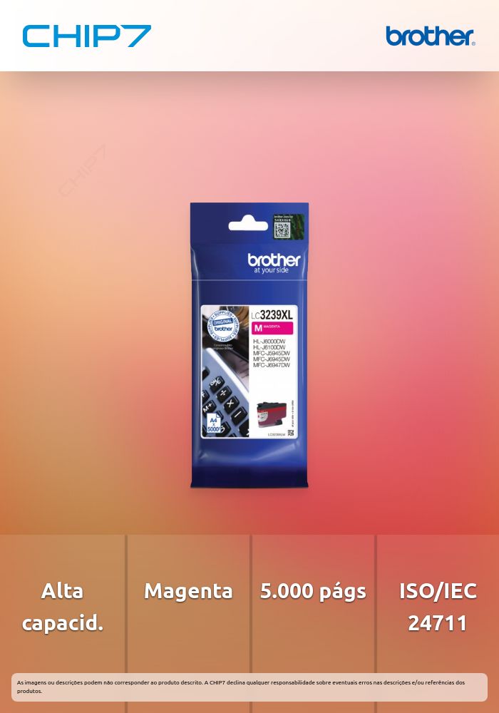 Tinteiro Magenta de alta capacidade, Duração estimada: até 5.000 páginas (segundo ISO/IEC 24711)