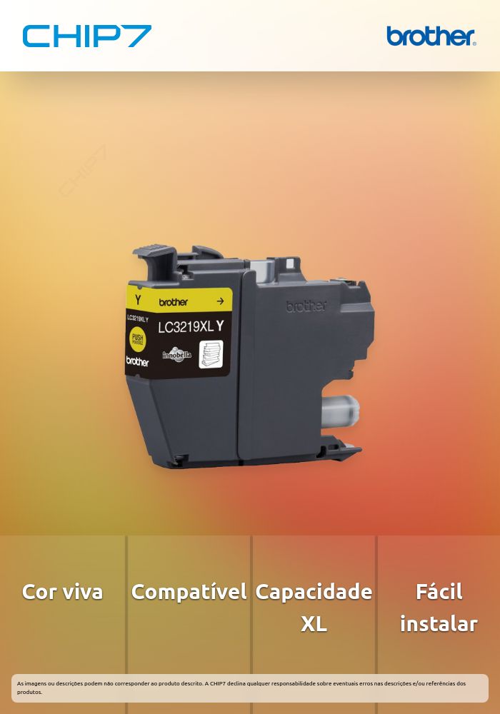 Tinteiro BROTHER LC3219XLY Amarelo XL - MFC J5330DW/5730DW/6530DW/6930DW/6935DW
