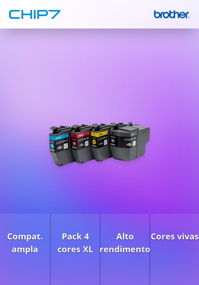 Tinteiro BROTHER LC3219XLVAL Pack 4 Cores XL - MFC J5330DW/5730DW/6530DW/6930DW/6935DW
