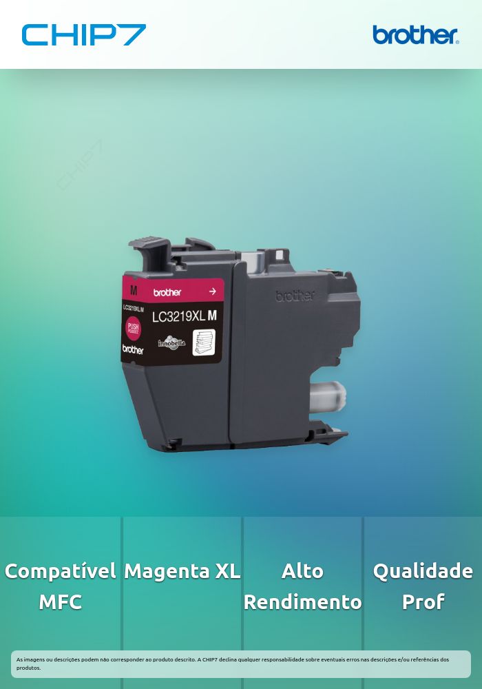 Tinteiro BROTHER LC3219XLM Magenta XL - MFC J5330DW/5730DW/6530DW/6930DW/6935DW