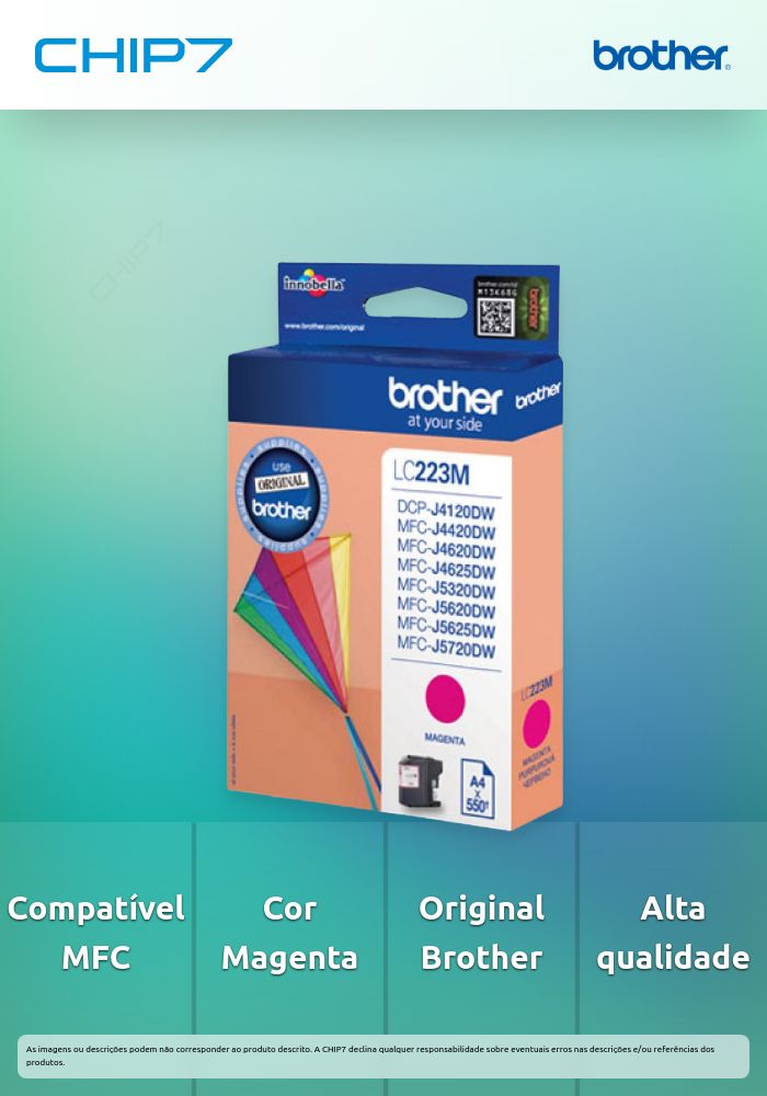 Tinteiro BROTHER LC223MBP Magenta - MFC-J4420DW/4625DW