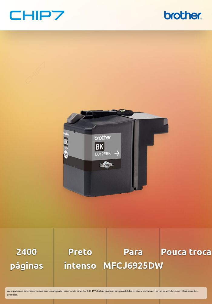 Cartucho tinta preto grande capacidade, 2.400 págs., para: MFCJ6925DW