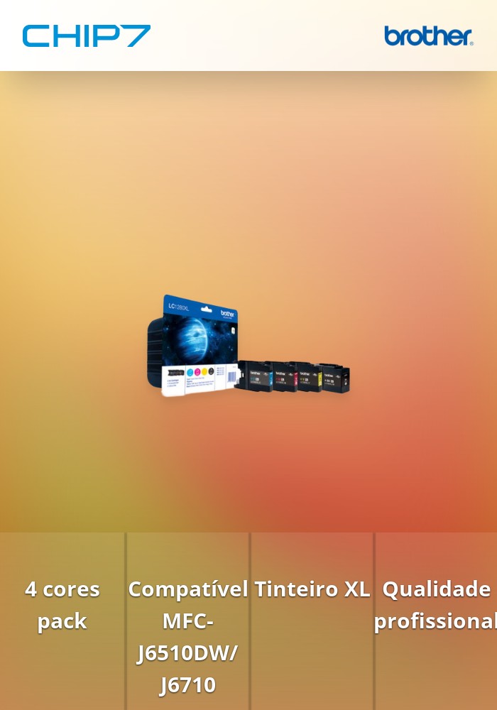 Tinteiro BROTHER LC1280XLVALBP Pack 4 Cores XL - MFC-J6510DW/J6710...