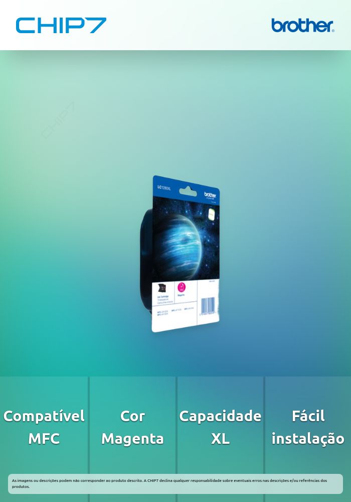 Tinteiro BROTHER LC1280XLMBP Magenta XL - MFC-J6510DW/J6710...