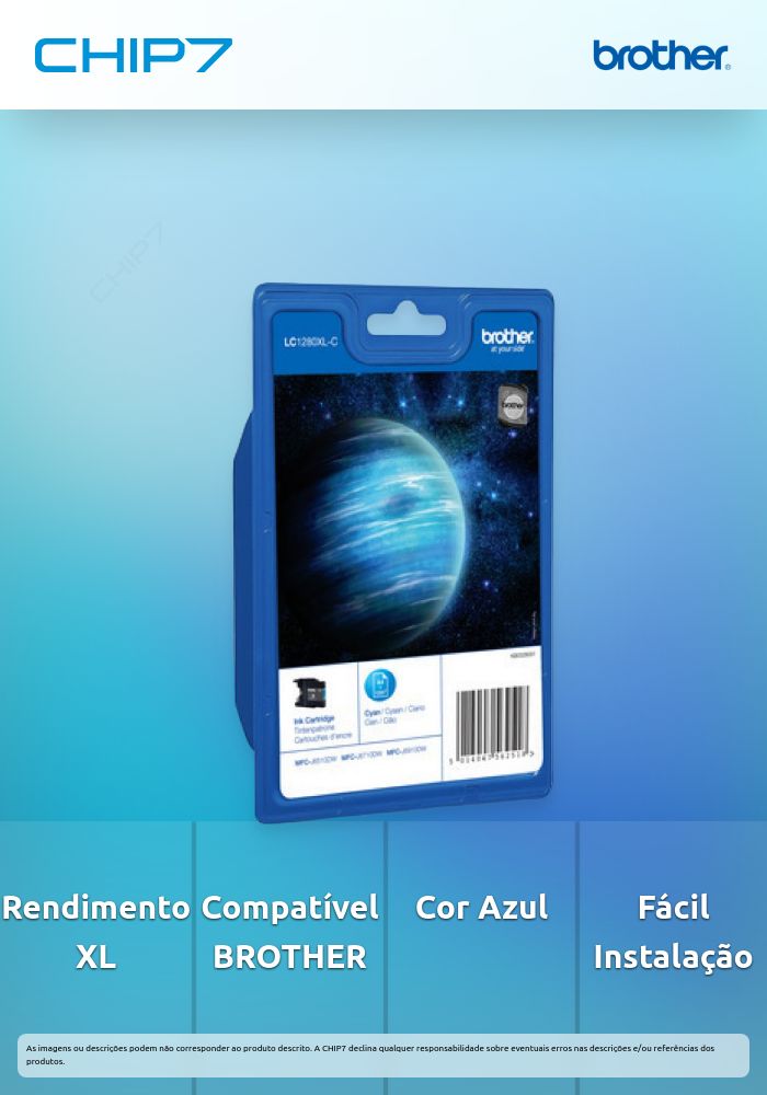 Tinteiro BROTHER LC1280XLCBP Azul XL - MFC-J6510DW/J6710...