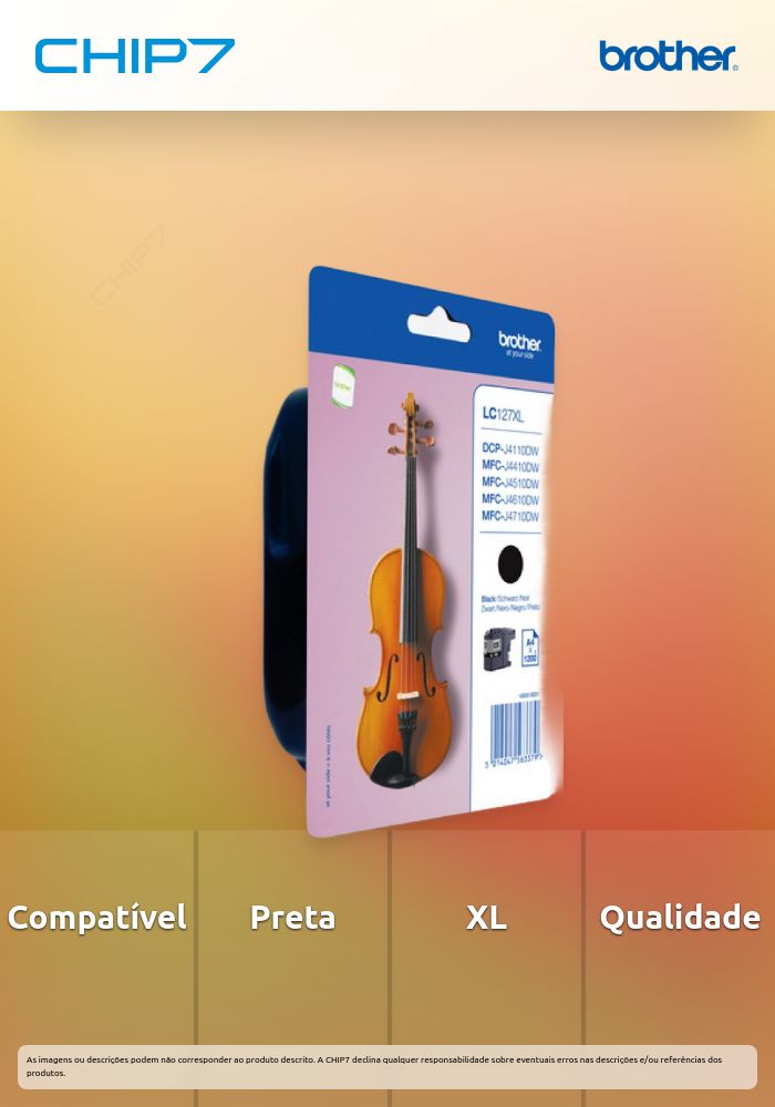 Tinteiro BROTHER LC127XLBKBP Preto XL - MFC-J4410DW/4510DW