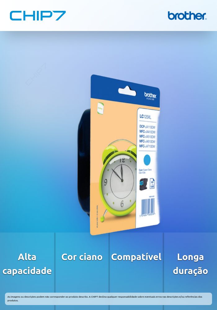 Tinteiro BROTHER LC125XLCBP Ciano XL - MFC-J4410DW/4510DW