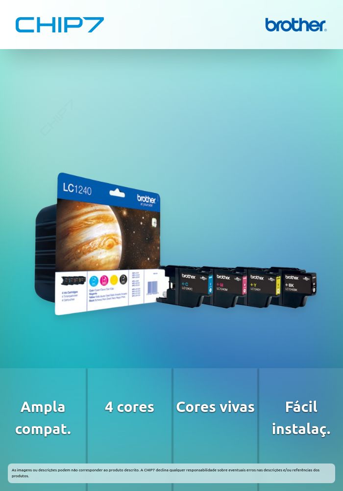 Tinteiro BROTHER LC1240VALBP Pack 4 Cores - MFC-J6510DW/J6710DW/J6910DW