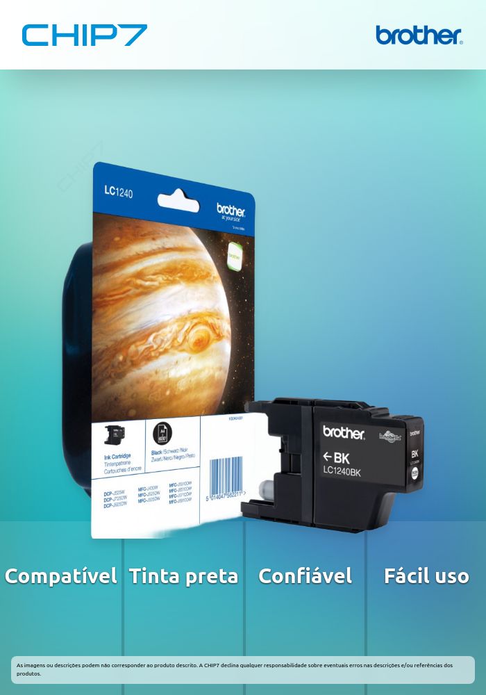 Tinteiro BROTHER LC1240BKBP Preto - MFC-J6510DW/J6710DW/J6910DW