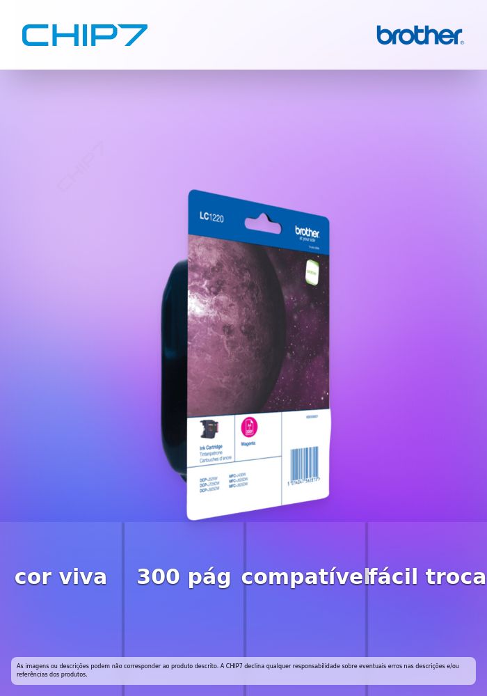 BROTHER LC-1220 ink cartridge magenta standard capacity 300 pages 1-pack blister without alarm