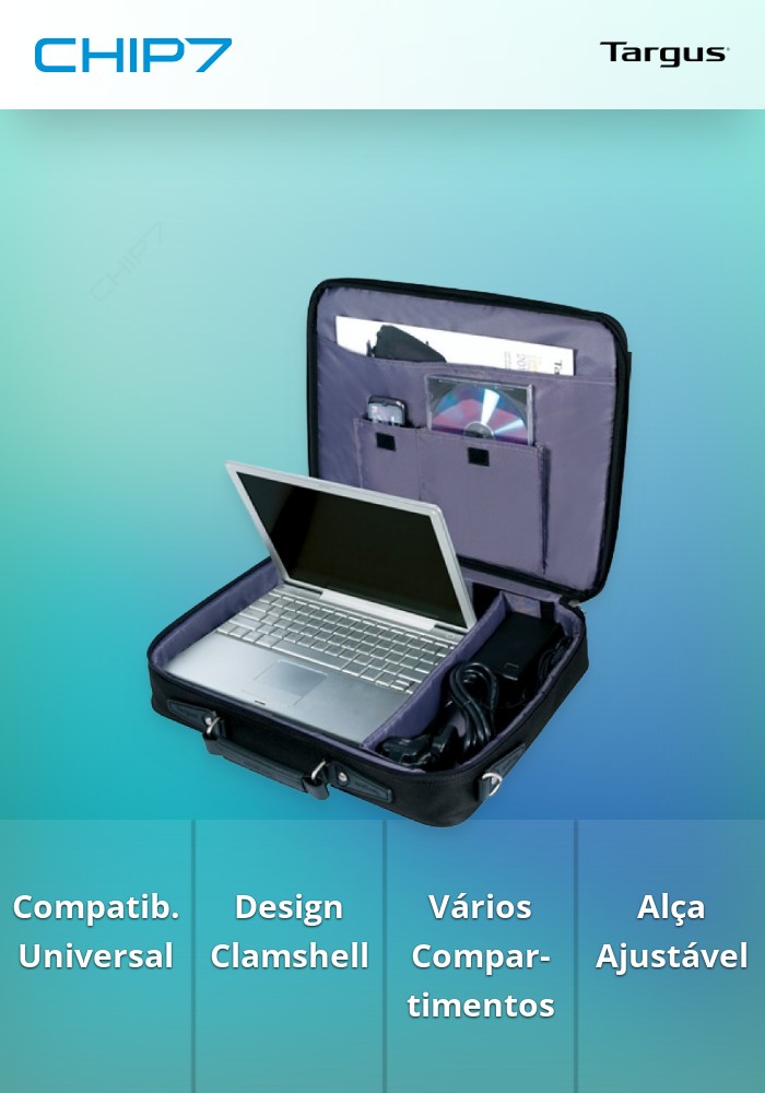 TARGUS MALA NOTEPAC CLAMSHELL BLACK 15.6