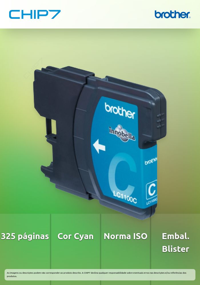 Tinteiro cyan Blister, duração estimada: até 325 páginas (segundo ISO/IEC 24711)