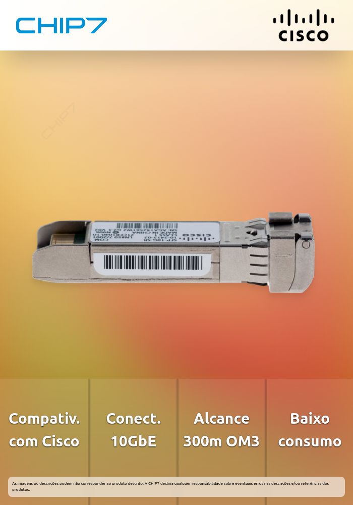 Módulo Cisco 10GBASE-SR Sfp classe empresarial - SFP-10G-SR-S