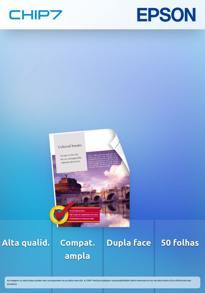 Papel Mate de Dupla Face A4 (50 folhas)