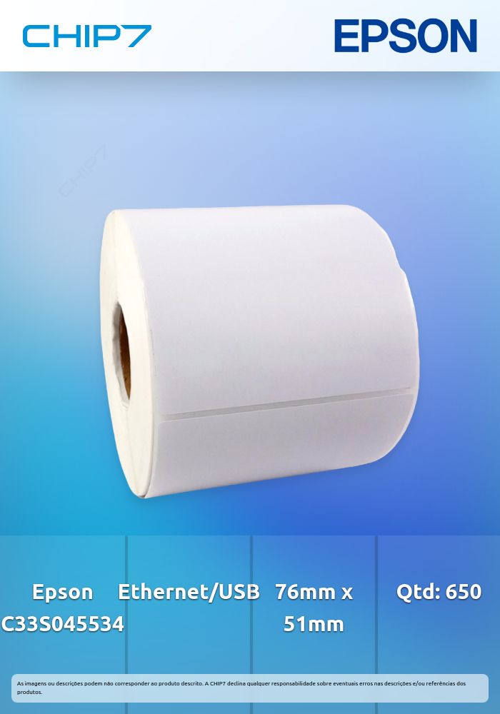 EPSON PAPEL PREMIUM MATTE LABEL 76MMX51MM 650 FOLHAS