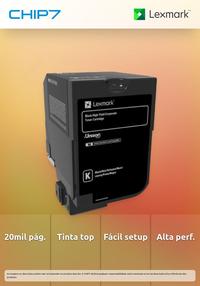 LEXMARK TONER PRETO CS720 CS725 20K