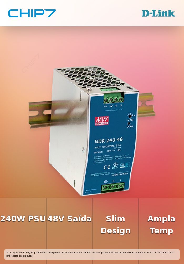 Fonte de Alimentação D-LINK 240W ULTRA SLIM DIS-100G DIS-300G