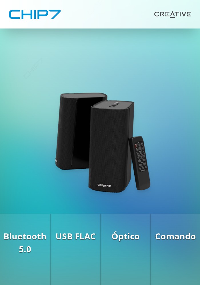 CREATIVE COLUNAS T100 BLUETOOTH OPTICAL INPUT 2.0 BLACK #NATAL CREATIVE#