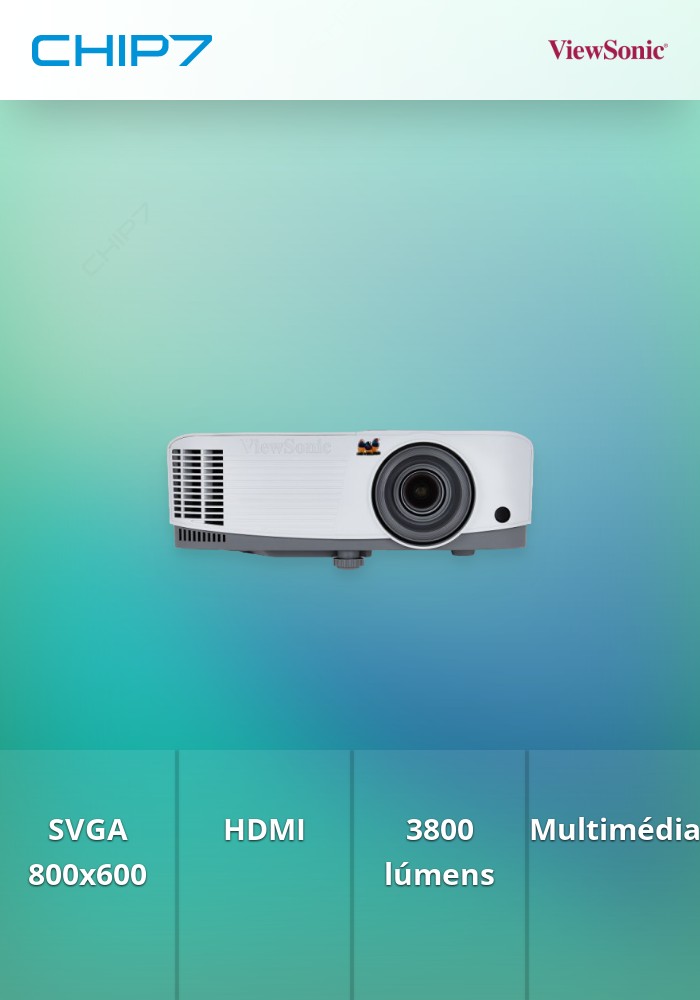 VIEWSONIC VIDEOPROJETOR SVGA 800X600 HDMI 3800 LUMENS PA503S