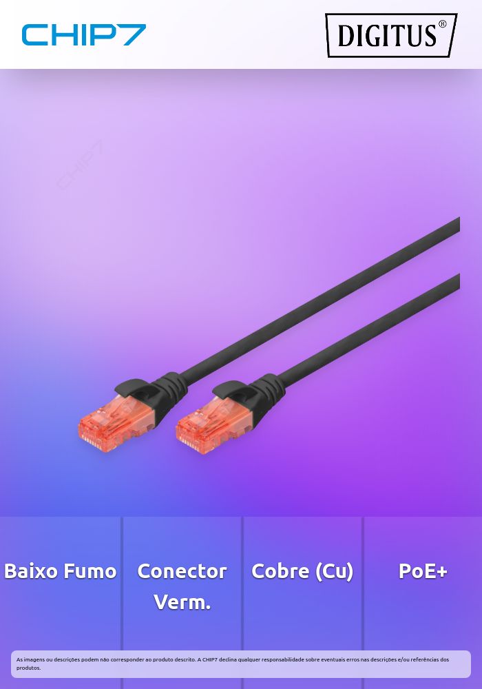 DIGITUS CHICOTE CAT6 UTP LSZH 0.5MT PRETO