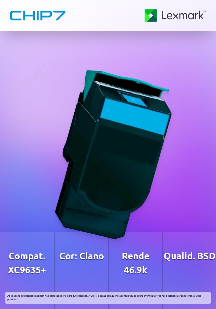 Toner LEXMARK 24B7578 Ciano BSD 46.9K a 5% - XC9635 9645 9655