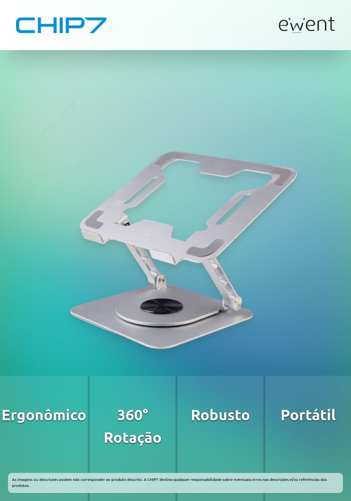 Suporte EWENT Portátil com Rotação 360º Alumínio