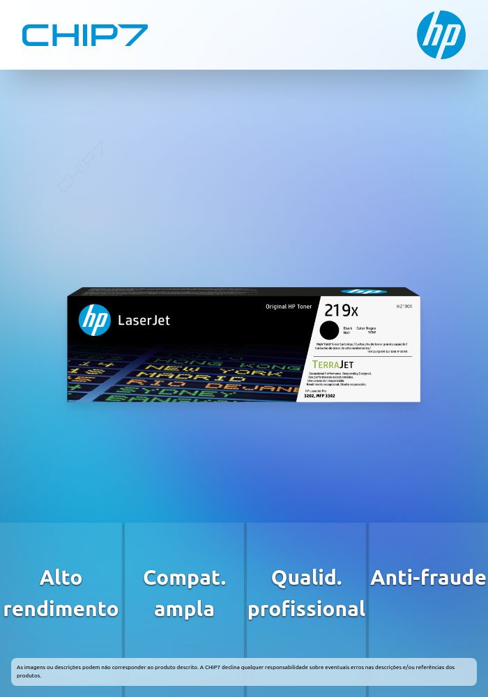 Toner HP Preto 219A Alto Rendimento