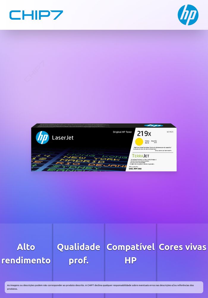 Toner HP Amarelo 219A Alto Rendimento