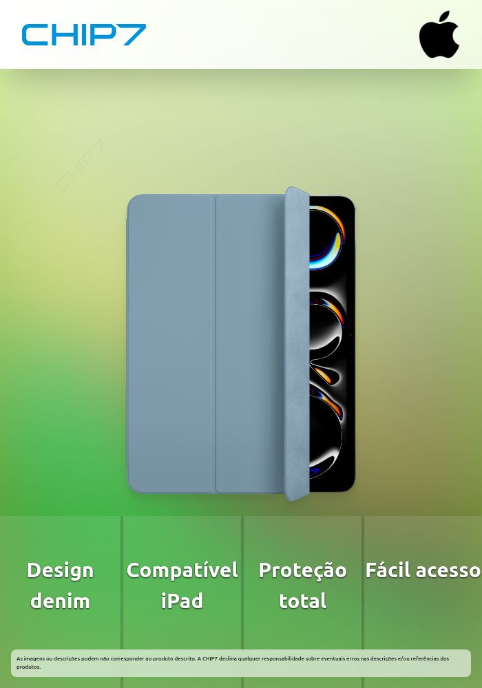Capa flip cover para tablet Apple Smart denim iPad Pro (M4)