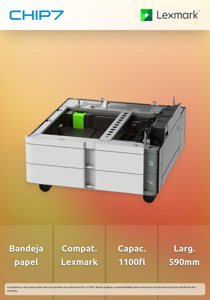 Tabuleiro LEXMARK de 2 x 550 folhas - CX83x/95x/96x CS96x MX95x
